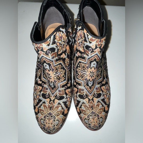 Sam Edelman Petty Tapestry Black Multicolor Ankle Shoes Boots Womens - Picture 8 of 9
